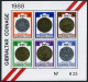 Gibraltar 556-557 Sheets, Hinged. Mi 576-585 Bl.13-14. Coins 1989. Bird, Monkey. - Gibraltar