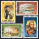 Gibraltar 394-397,396a Sheet, MNH. Mi 409-412,Bl.7. Lord Nelson, Sailing Ships. - Gibraltar