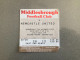 Middlesbrough V Newcastle United 1992-93 Match Ticket - Match Tickets