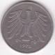 5 Deutsche Mark 1975 J Hambourg . Cupronickel ,KM# 140.1 - 5 Marchi
