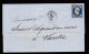 Timbre N° 14 Napoléon III  Bleu  Foncé  20 C   Sur Lettre  Départ  Avranches 1856    Destination   Nantes - 1853-1860 Napoleone III