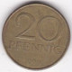 RDA . 20 Pfennig 1969, En Laiton , KM# 11 - 20 Pfennig