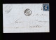 Timbre N° 14 Napoléon III  Bleu  Foncé  20 C   Sur Lettre  Départ  Rennes  1856    Destination   Nantes Pc 2650 - 1853-1860 Napoléon III.