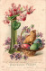 N°831 W -cpa Illustrateur -heureuses Pâques- - Ostern