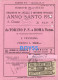 Biglietto Treno Di Andata E Ritorno Speciale Anno Santo 1950 3 Classe Da Torino P.n. A Roma Termini E Viceversa (retro) - Other & Unclassified