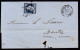 Timbre N° 14 Napoléon III  Bleu  Foncé  20 C   Sur Lettre  Départ  Bordeaux   1856    Destination   Nantes Pc 441 - 1853-1860 Napoléon III.