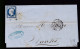 Timbre N° 14 Napoléon III  Bleu  Foncé  20 C   Sur Lettre  Etoile De Paris   1856    Destination   Nantes - 1853-1860 Napoléon III
