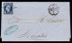 Timbre N° 14 Napoléon III  Bleu  Foncé  20 C   Sur Lettre  Etoile De Paris   1856    Destination   Nantes - 1853-1860 Napoléon III.