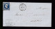 Timbre N° 14 Napoléon III  Bleu  Foncé  20 C   Sur Lettre  Rennes   1856    Destination   Nantes - 1853-1860 Napoléon III