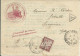 FRANCE LETTRE CACHET ROUGE + SEING INSPECTION DU TRAVAIL BORDEAUX ( GIRONDE ) TAXE 1F POUR LANGOIRAN 1941   LETTRE COVER - 1859-1959 Brieven & Documenten