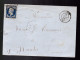 Timbre N° 14 Napoléon III  Bleu  Foncé  20 C   Sur Lettre Départ  Lyon 1856    Destination    Nantes - 1853-1860 Napoléon III