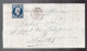 Timbre N° 14 Napoléon III  Bleu    20 C   Sur Lettre Bayeux   1856  Destination    Nantes - 1853-1860 Napoleon III