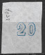 GREECE Plateflaw White Line (20F20) In 1868-69 Large Hermes Head Cleaned Plates Issue 20 L Sky Blue Vl. 39 / H 27 A - Abarten Und Kuriositäten