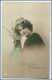 Y1702/ Fröhliche Pfingsten Frau Mit Blumen 1912 Foto AK - Pentecostés