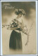 Y1707/ Fröhliche Pfingsten Frau Mit Blumenzweig 1912 Foto AK - Pinksteren