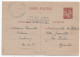 Carte Entier IRIS Utilisation Extérieure Griffe COTONOU AVION / SURTAXE AERIENNE PERCUE / 3F50 + Censure Commission G - Guerre De 1939-45