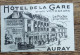 Carte De Visite Cpa Hotel De La Gare Et Des Voyageurs LE PODER Propriétaire AURAY Facture - Visitekaartjes