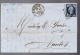 Timbre N° 14 Napoléon III  Bleu     20 C   Sur Lettre  Départ Bordeaux  1856  Destination    Nantes - 1853-1860 Napoleon III