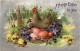 Easter Greetings - Chicken - Prägekarte - Easter