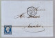 Timbre N° 14 Napoléon III  Bleu     20 C   Sur Lettre  Départ  Paris  1856  Destination    Nantes - 1853-1860 Napoléon III