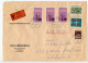 Germany, West 1970 Insured V-Label Cover; Hamburg To Worms-Abenheim; Mix Of Stamps - Covers & Documents