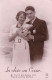 COUPLES. CARTE FANTAISIE . CPA . COUPLE .  " LA JOIE AU CŒUR ". MODE . ELEGANCE. + TEXTE ANNÉE 1939 - Couples