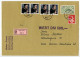 Germany, West 1980 Insured V-Label Cover; Fürth To Worms-Abenheim; Mix Of Stamps - Covers & Documents