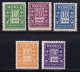 Noruega, 1923-24  1922 Y&T. 8, 9, 10, 11, 12, MNH. - Ongebruikt