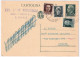 1945-Imperiale C.15 E 30 + Imperiale Senza Fasci C.60 Su Cartolina Postale Vince - Marcofilie
