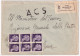 1945-Imperiale Senza Fasci Blocco Di Sei Lire 1 (531) Su Raccomandata Roma (9.4) - Poststempel