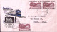1954-Australia Tre Valori 3,5d. Centenario Ferrovie (213) Su Busta Per L'Italia - Autres & Non Classés
