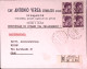 1962-Michelangiolesca Lire 30 Blocco Di 4 Su Racc. - 1961-70: Poststempel