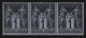 Bande De 3 X Timbres SAGE N°83a Type I Ardoise Sur Bleu Neuf** Impression Légèrement Visible Au Verso - 1876-1878 Sage (Type I)