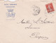 1915-lettre CARCASSONNE-11 à PERPIGNAN-66 ,type Semeuse ,cachet 25-2-15- Pub" Hôtel TERMINUS" - 1877-1920: Periodo Semi Moderno