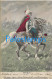 227641 RUSSIA ART WARRIOR A HORSE BOHUN CIRCULATED TO WARSZAWIE POSTAL POSTCARD - Rusland