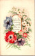 25-4-2024 (3 Z 1) VERY OLD - Colorised - Posted 1951 - Happy New Year (flowers) Bonne Année - Nouvel An