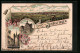 Lithographie Sindelfingen, Altes Rathaus, Herzoh-Ulrich-Brunnen, Panorama  - Sindelfingen