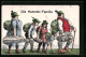 AK Familie Unterwegs Mit Rucksäcken Und Paketen, Die Hamster-Familie, Kriegsnot  - War 1914-18