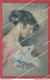 Bv520  Cartolina Art Deco Donnina Lady Donna Cupido Illustratore Artist Bagni - Autres & Non Classés
