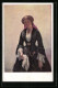 Künstler-AK M. Munk Nr. 1293: Junge Frau Im Kleid Mit Taschentuch  - Autres & Non Classés