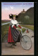 AK Frau In Tracht Schaumburg-Lippe Auf Einem Fahrrad  - Kostums