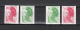 Série Des 4 Timbres Roulette France 1982 Liberté De GANDON 2191 2192 2222 2224 - Roulettes