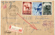 BELGIQUE SERIE COMPLETE YT N°938 A 940 OBLITEREE ERQUELINNES SUR LETTRE RECOMMANDEE POUR LA FRANCE - Covers & Documents