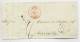 HELVETIA SUISSE LETTRE COVER CACHET ROUGE GENEVE 21 JUIN 1848 12 1/2 H TO MARSEILLE - 1843-1852 Timbres Cantonaux Et  Fédéraux