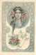 PORTRAIT DE FEMME , Style Art Nouveau. - Frauen