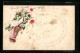 Papierkunst-AK Weisse Blumen Und Blätterzweige Mit Aufgeklebtem Blumenstrauss, 1906  - Autres & Non Classés