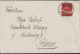 1914/18 Schweiz Kleinbrief 9x13.7 Cm, Zum:CH 126ll  Mi:CH 118ll, Rückseite: Vignette Chocolat Cailler, Eglise De Jussy - Storia Postale