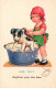 ILLUSTRATEURS - NON SIGNES - And You ? - Souffrons Pour être Beau - Chiot - Chien - Enfant - Carte Postale Ancienne - 1900-1949