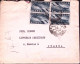 1946-POSTA AEREA Due Coppie Lire 1 Su Busta (6.5) Uno Dei Quattro Valori è Difet - 1946-60: Marcophilie
