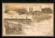 Lithographie Bremen, Gasthaus Rathskeller, Dom U. Börse, Rathaus  - Bremen